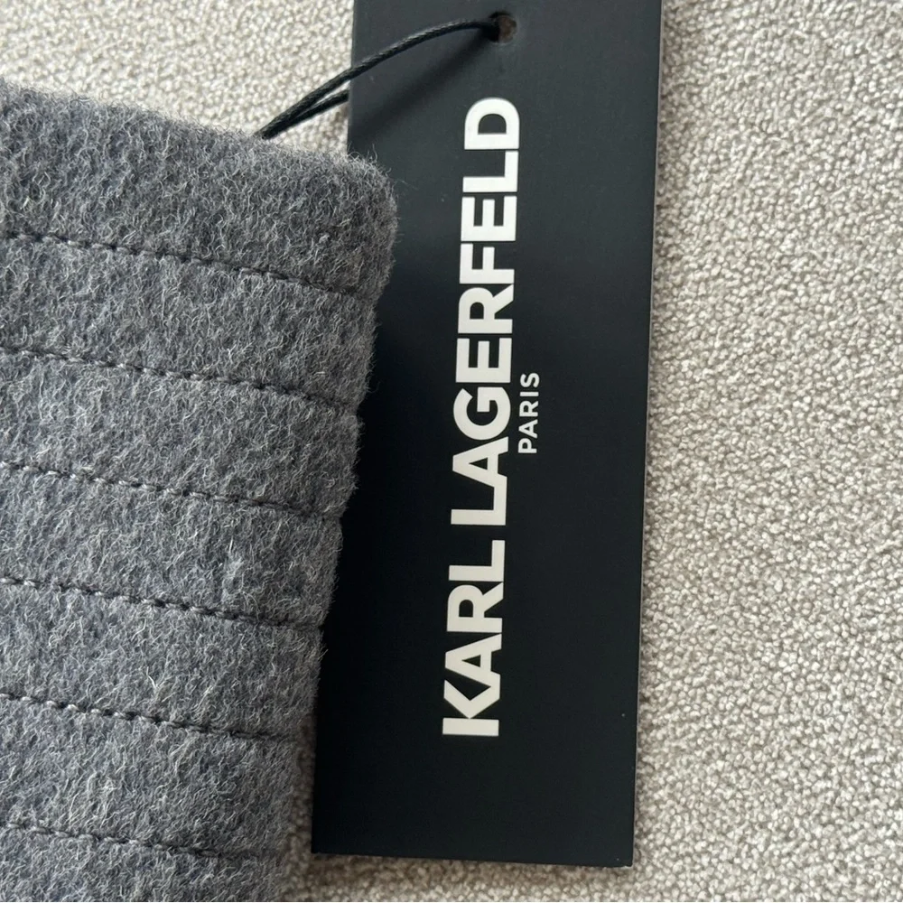 KARL LAGERFELD NWT WINTER ZIP AND SNAP COAT IN HEATHER GRAY XL - Picture 16 of 16